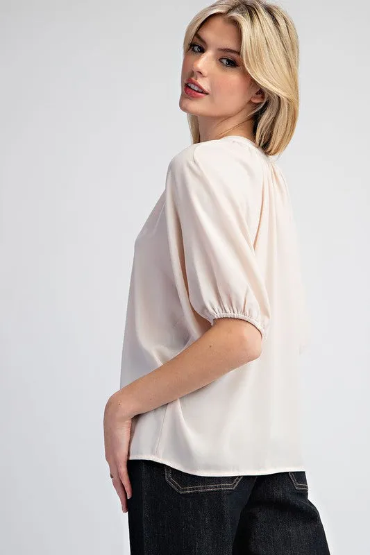 Half Sleeve Button Down Blouse Top sold by U-NI-TY product image thumbnail 2