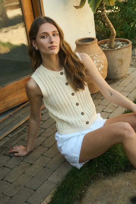 Crew Neck Knit Cardigan sold by U-NI-TY