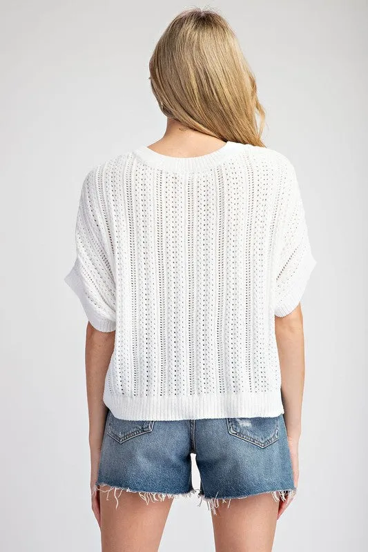 Ultra Soft Short Sleeve Sweater Top sold by U-NI-TY product image thumbnail 4