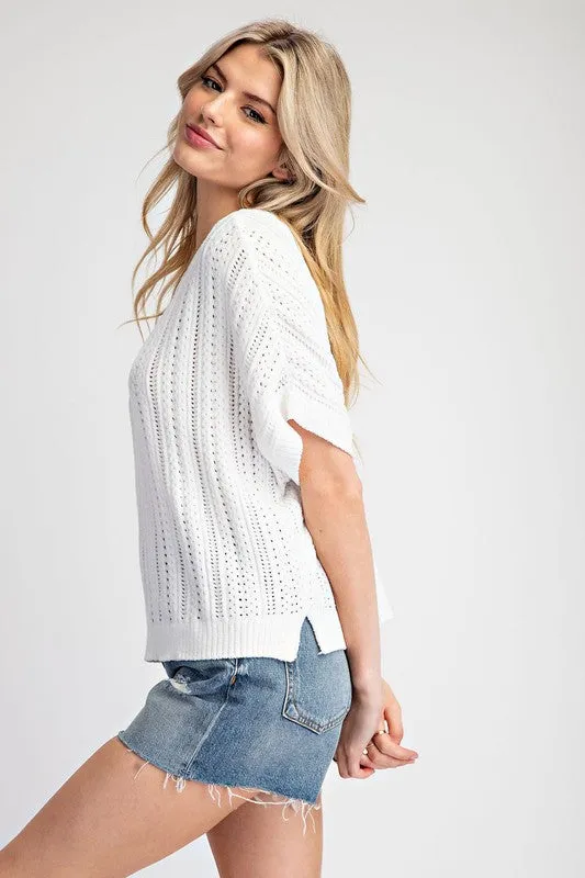 Ultra Soft Short Sleeve Sweater Top sold by U-NI-TY product image thumbnail 3