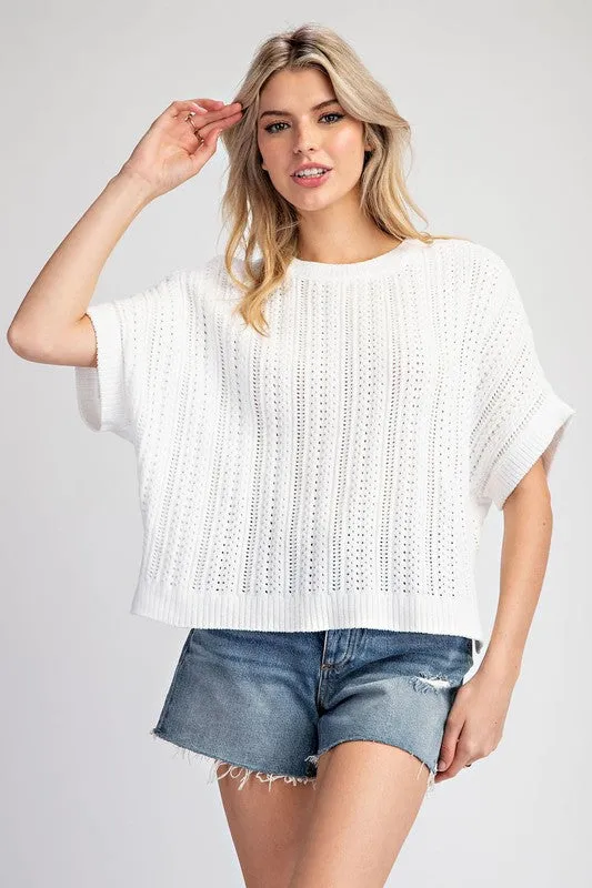 Ultra Soft Short Sleeve Sweater Top sold by U-NI-TY