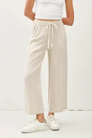 Linen Blended Wide Leg Pants sold by U-NI-TY
