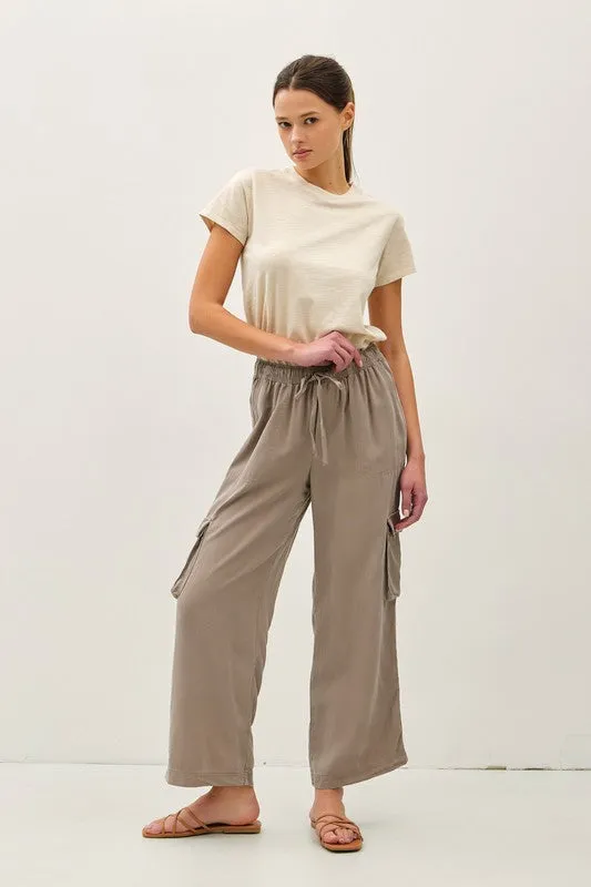 Tencel Wide Leg Cargo Pants sold by U-NI-TY