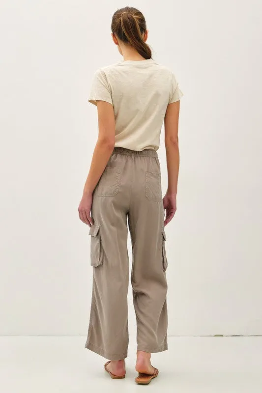 Tencel Wide Leg Cargo Pants sold by U-NI-TY product image thumbnail 3
