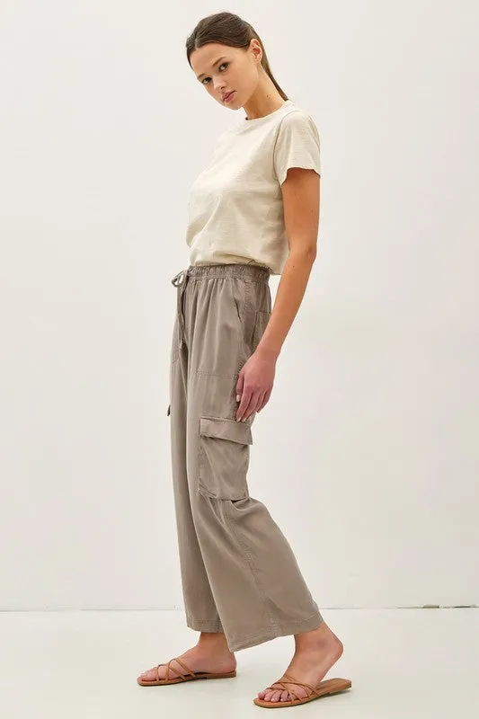 Tencel Wide Leg Cargo Pants sold by U-NI-TY product image thumbnail 2