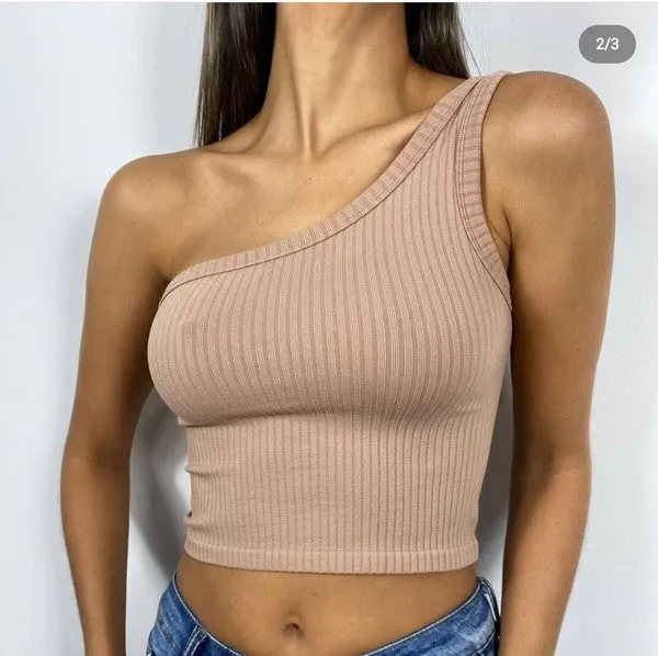 Ribbed One Shoulder Tank sold by U-NI-TY product image thumbnail 2