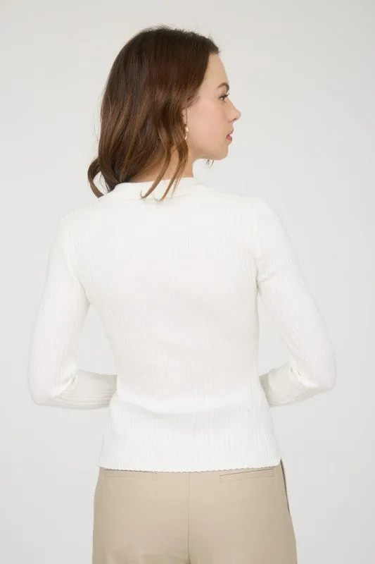 Collared Fitted Sweater Top sold by U-NI-TY