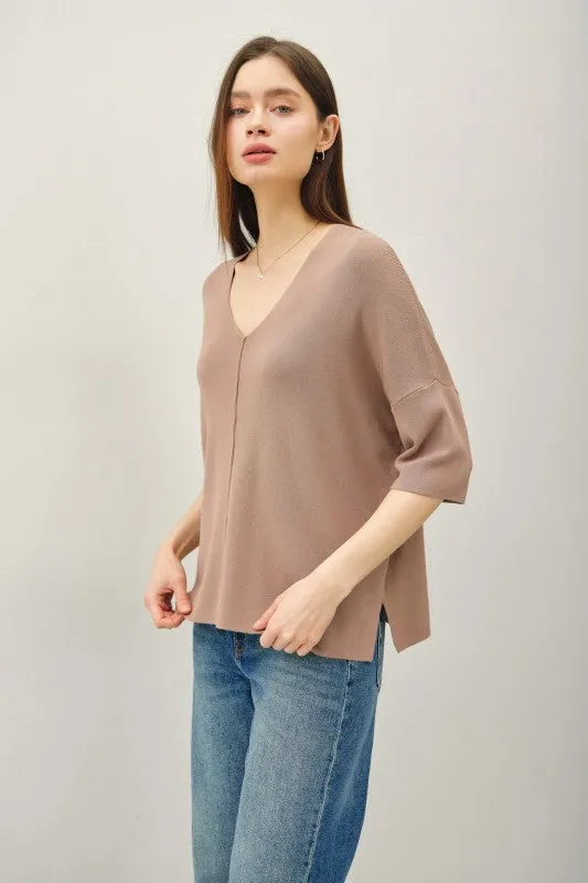 Drop Shoulder Half Sleeve Sweater sold by U-NI-TY