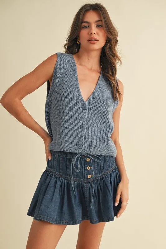 Button Front Sweater Vest sold by U-NI-TY