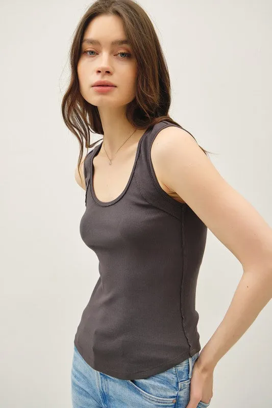 Ribbed Raw Seam Tank sold by U-NI-TY