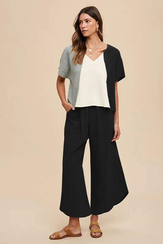 Cotton Gauze Wide Leg Pants sold by U-NI-TY
