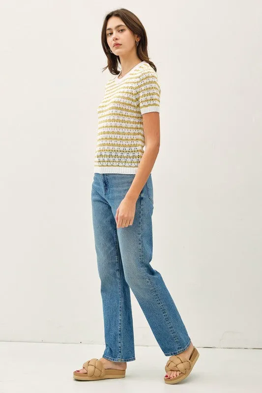 Crochet Knit Sweater Tee sold by U-NI-TY