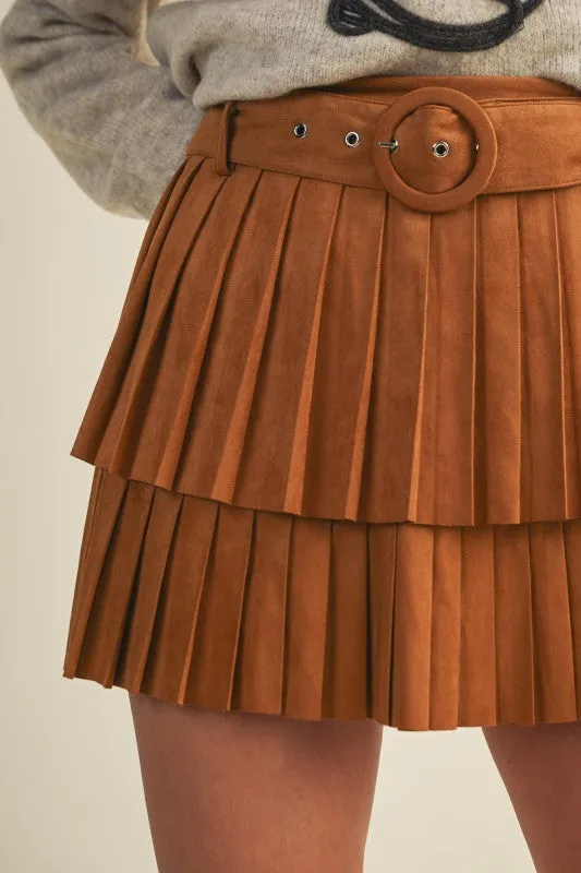 Suede Pleated Mini Skirt sold by U-NI-TY product image thumbnail 4