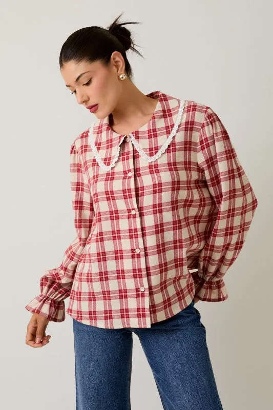 Collar Button Down Plaid Shirt sold by U-NI-TY