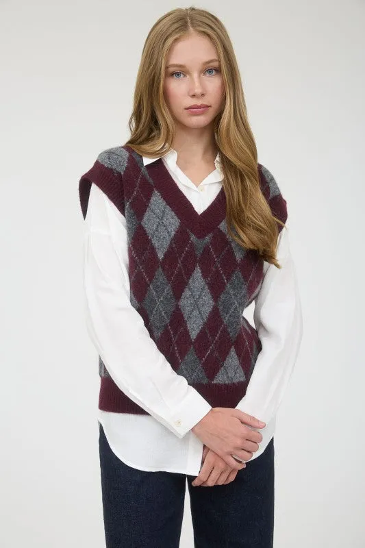 Argyle Knit Vest sold by U-NI-TY product image thumbnail 3