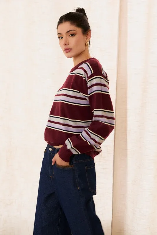 Round Neck Multi Stripe Sweater sold by U-NI-TY product image thumbnail 2