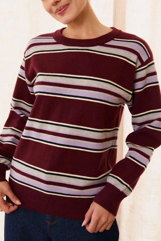 Round Neck Multi Stripe Sweater sold by U-NI-TY product image thumbnail 3