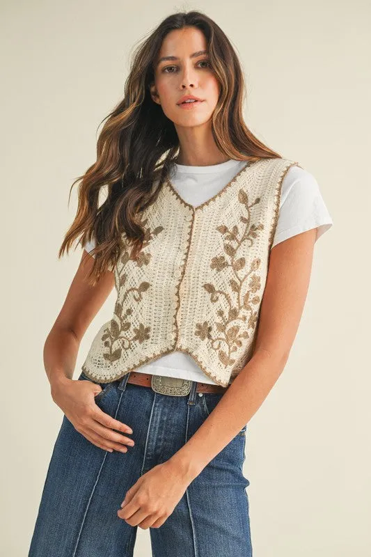 Blanket Stitch Crochet Vest sold by U-NI-TY