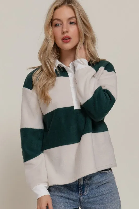 Rugby Stripe Polo Top sold by U-NI-TY product image thumbnail 5