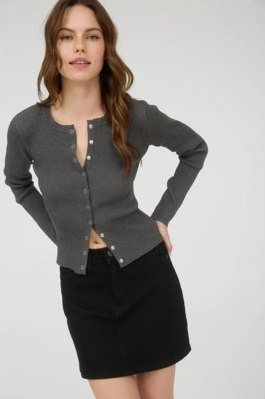 Snap Button Knit Cardigan sold by U-NI-TY