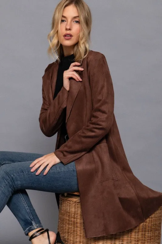 Long Faux Suede Jacket sold by U-NI-TY