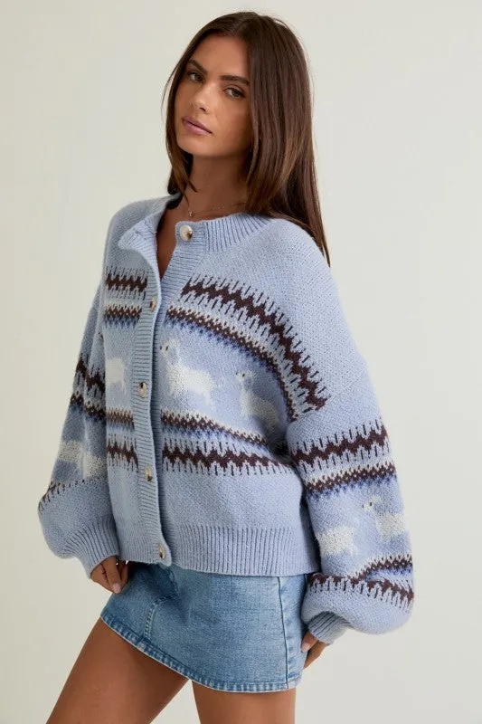 Dog Pattern Cardigan sold by U-NI-TY