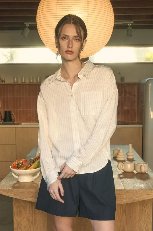 Pinstripe Collared Button Down sold by U-NI-TY