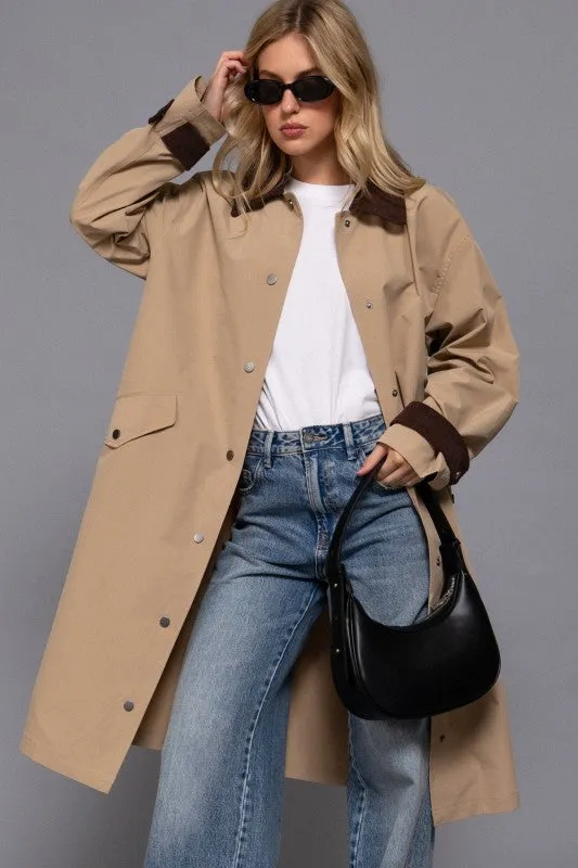 Contrast Collar Trench Coat sold by U-NI-TY product image thumbnail 2