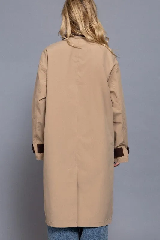 Contrast Collar Trench Coat sold by U-NI-TY