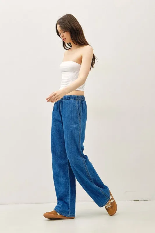 Denim Look Wide Leg Pants sold by U-NI-TY product image thumbnail 5