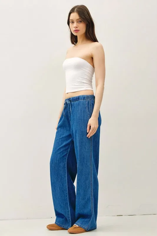 Denim Look Wide Leg Pants sold by U-NI-TY product image thumbnail 3