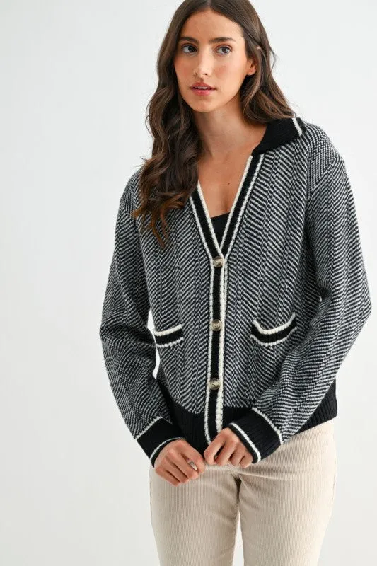 Herringbone Knit Cardigan sold by U-NI-TY