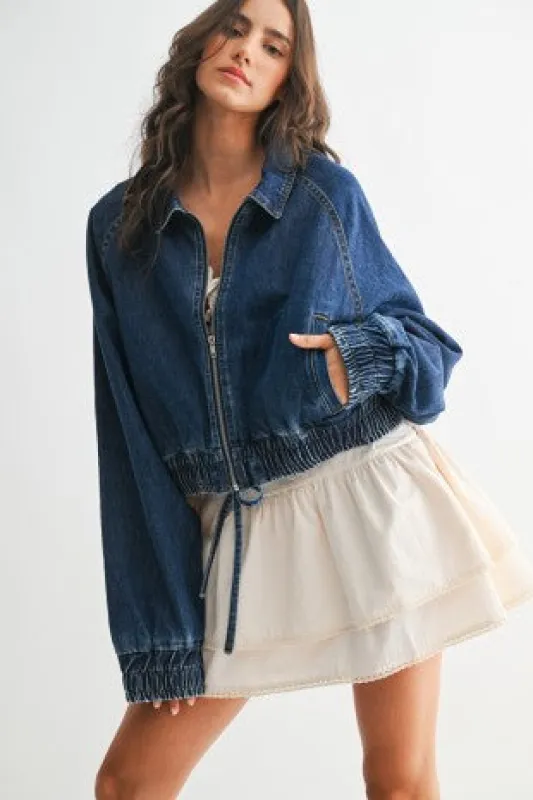 Denim Jacket With Elastic Waist sold by U-NI-TY
