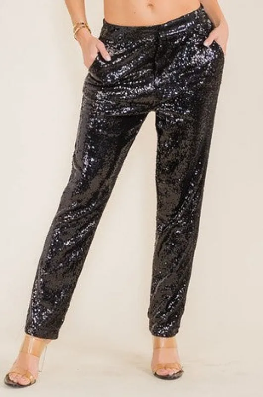 Sequin Straight Leg Pants sold by U-NI-TY