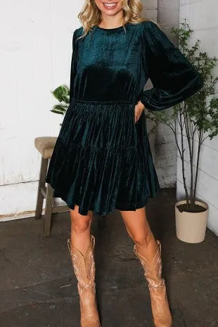 Tiered Layered Velvet Dress sold by U-NI-TY