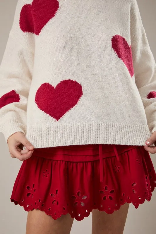 Red White Crew Neck Sweater sold by U-NI-TY product image thumbnail 3