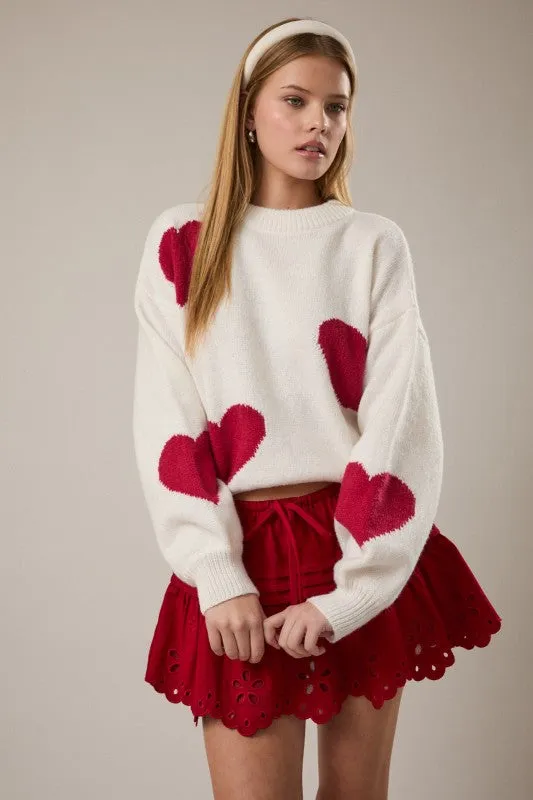 Red White Crew Neck Sweater sold by U-NI-TY