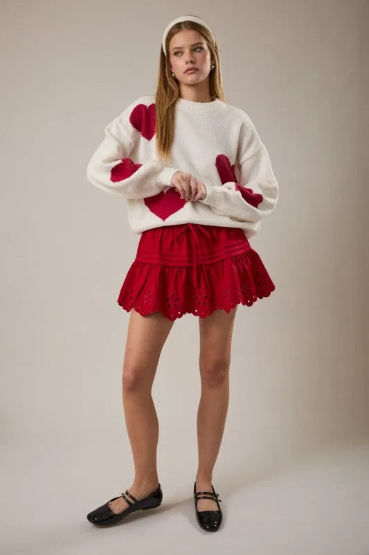 Red White Crew Neck Sweater sold by U-NI-TY product image thumbnail 2