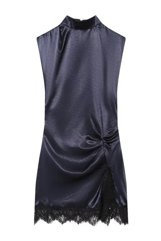 Satin lace Mini Dress sold by U-NI-TY