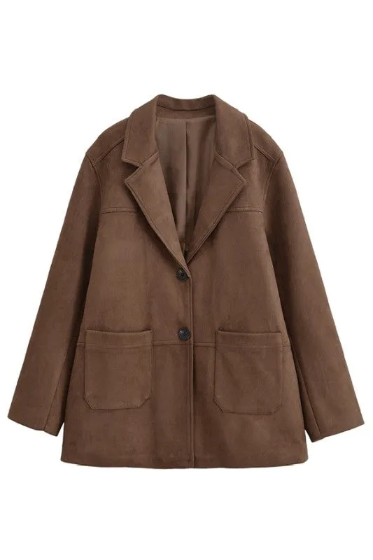 Faux Suede Blazer Jacket sold by U-NI-TY