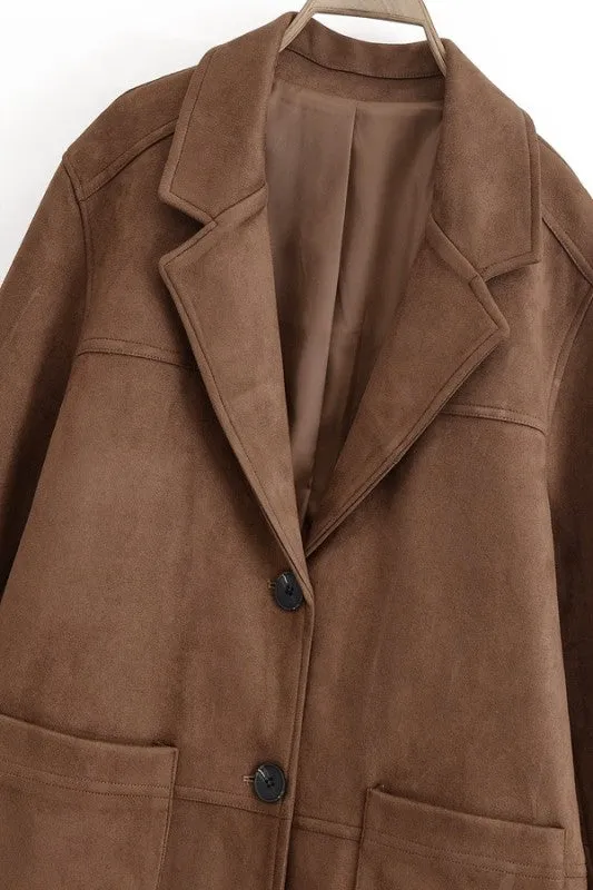 Faux Suede Blazer Jacket sold by U-NI-TY product image thumbnail 2