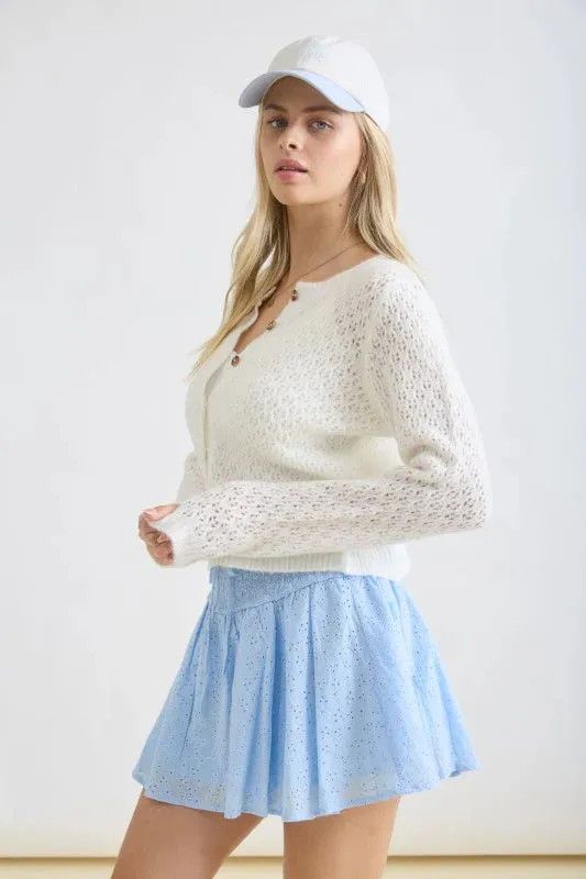 Eyelet Knit Cardigan sold by U-NI-TY