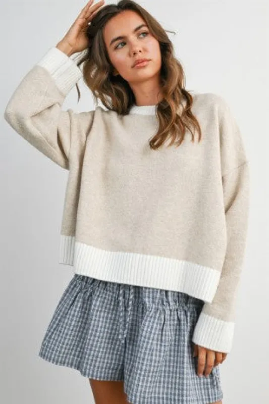 Cozy Contrast Sweater made by U-NI-TY
