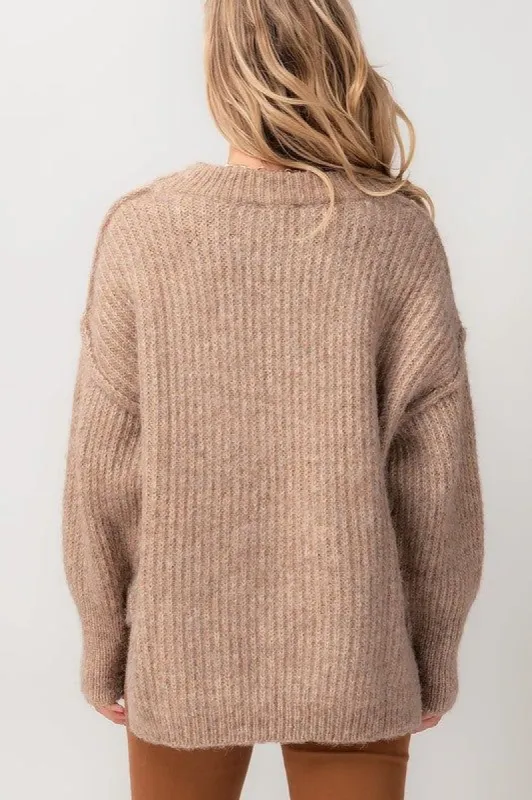 Cozy Knit Drop Shoulder Sweater sold by U-NI-TY