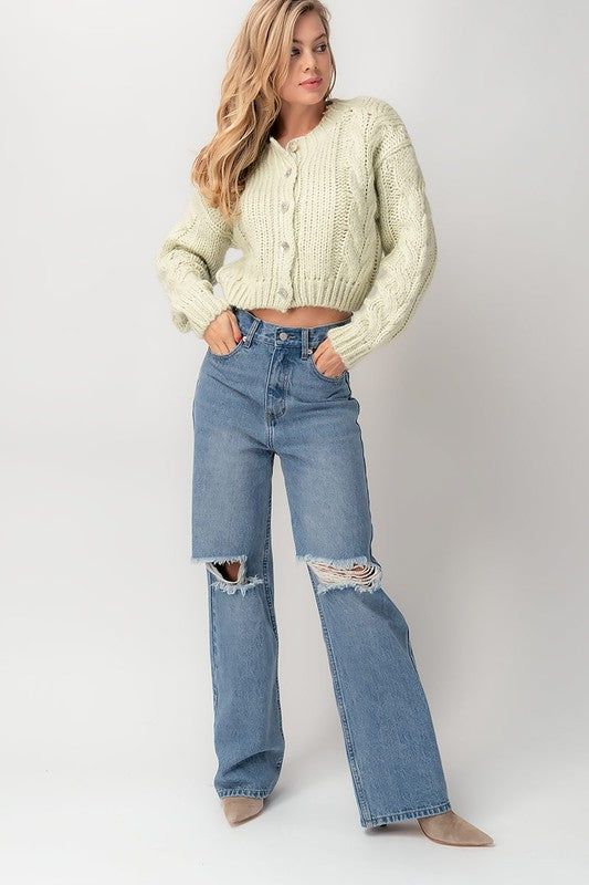 Denim Distressed Wide Jean sold by U-NI-TY product image thumbnail 3