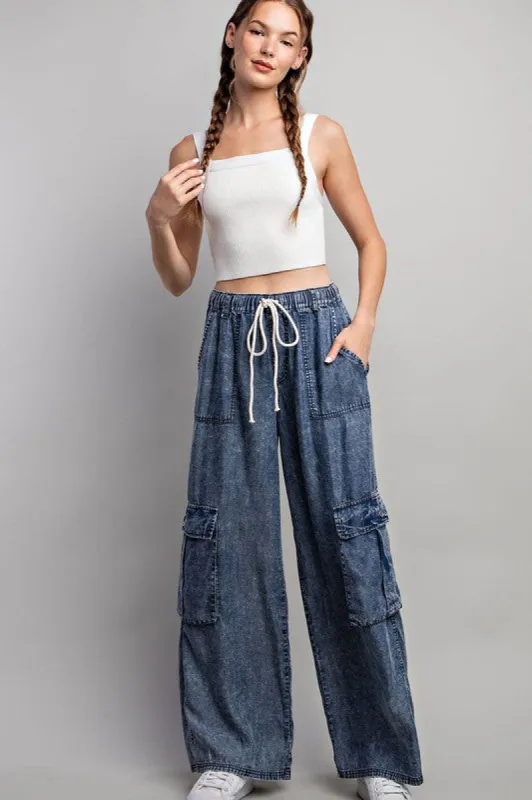 Cargo Denim Wide Pants sold by U-NI-TY