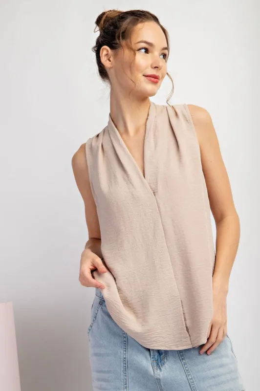 Solid Sleeveless V Neck Top sold by U-NI-TY