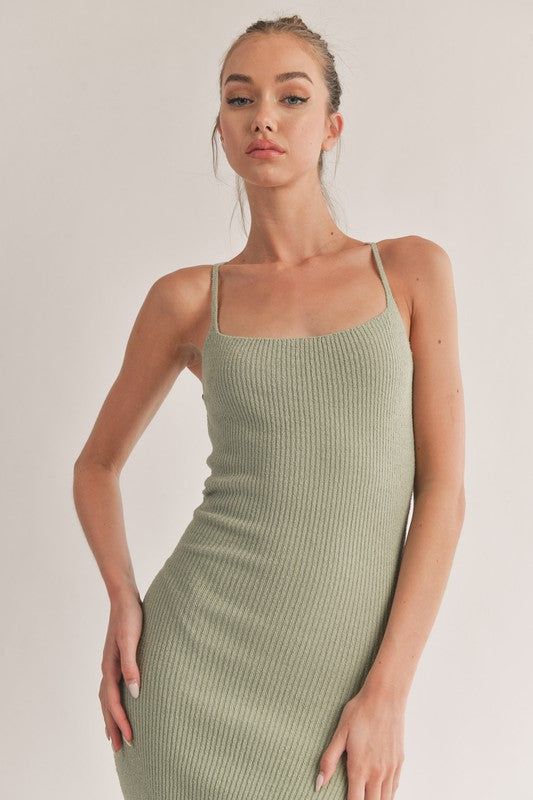 Rib Knit Side Slit Bodycon Midi Dress sold by U-NI-TY product image thumbnail 4