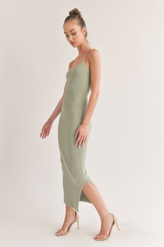 Rib Knit Side Slit Bodycon Midi Dress sold by U-NI-TY product image thumbnail 2