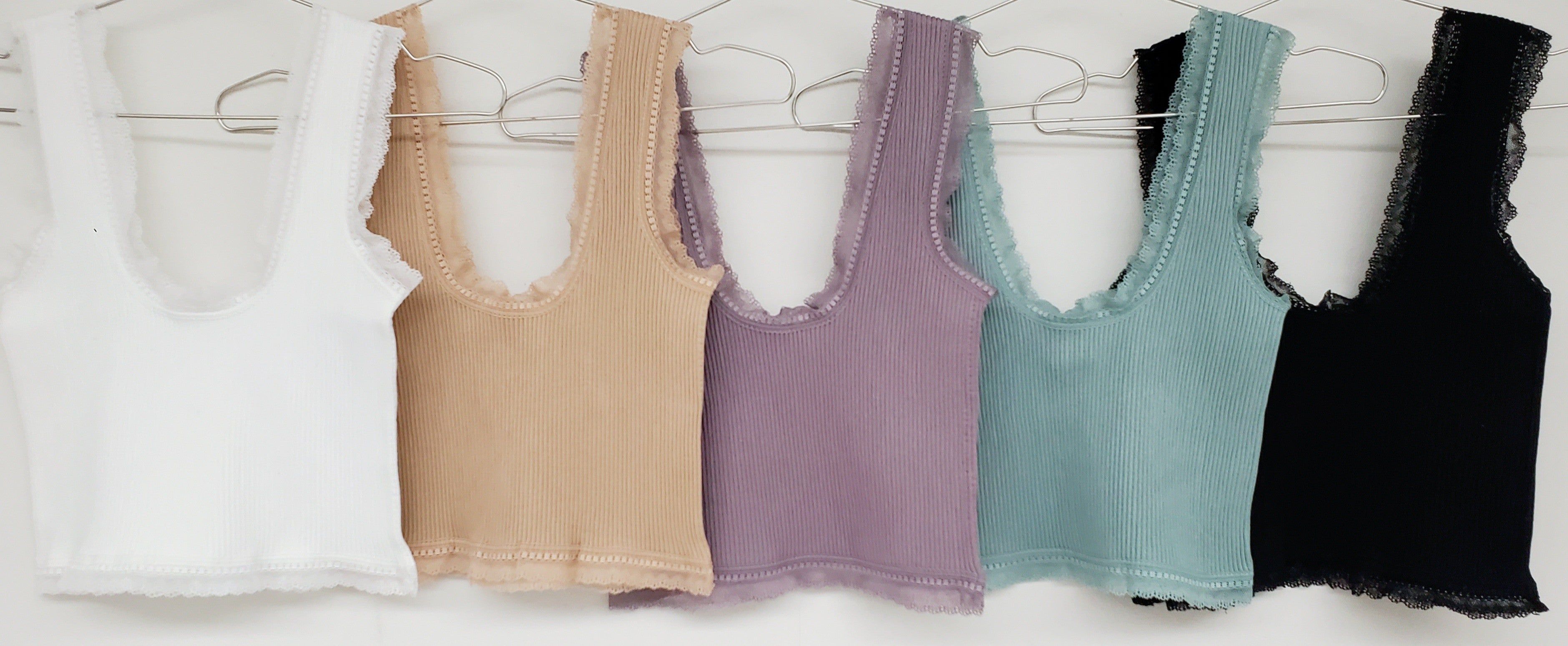 Ruffle Lace Scoop Neck Tank sold by U-NI-TY